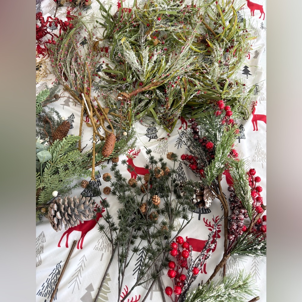 Festive Holiday Greenery and Berry Decoration Set